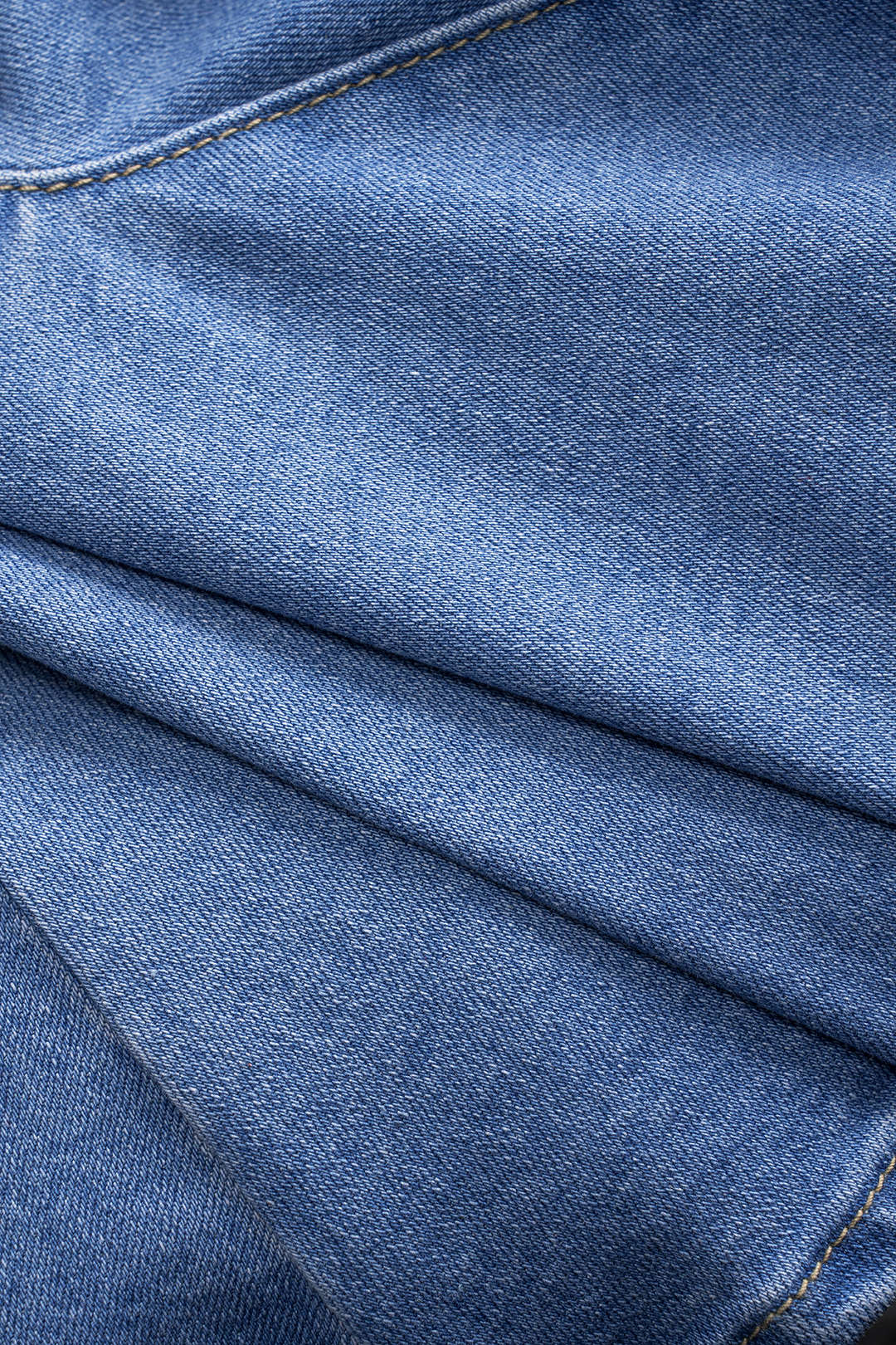 Denim Ruched Button Backless Crop Top - Image 4