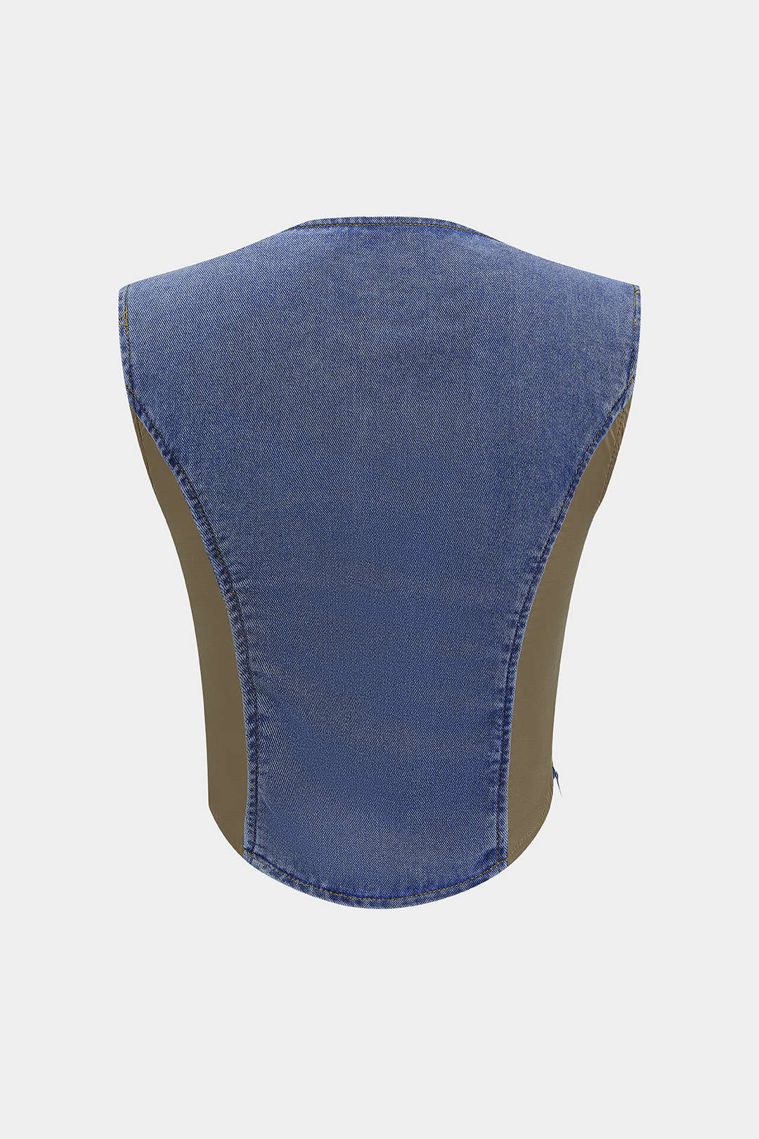 Denim Bustier Patchwork Top - Image 2