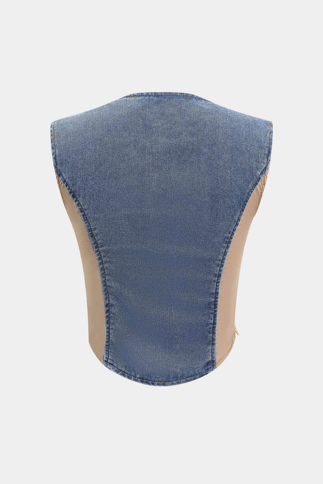 Denim Bustier Patchwork Top - Image 8