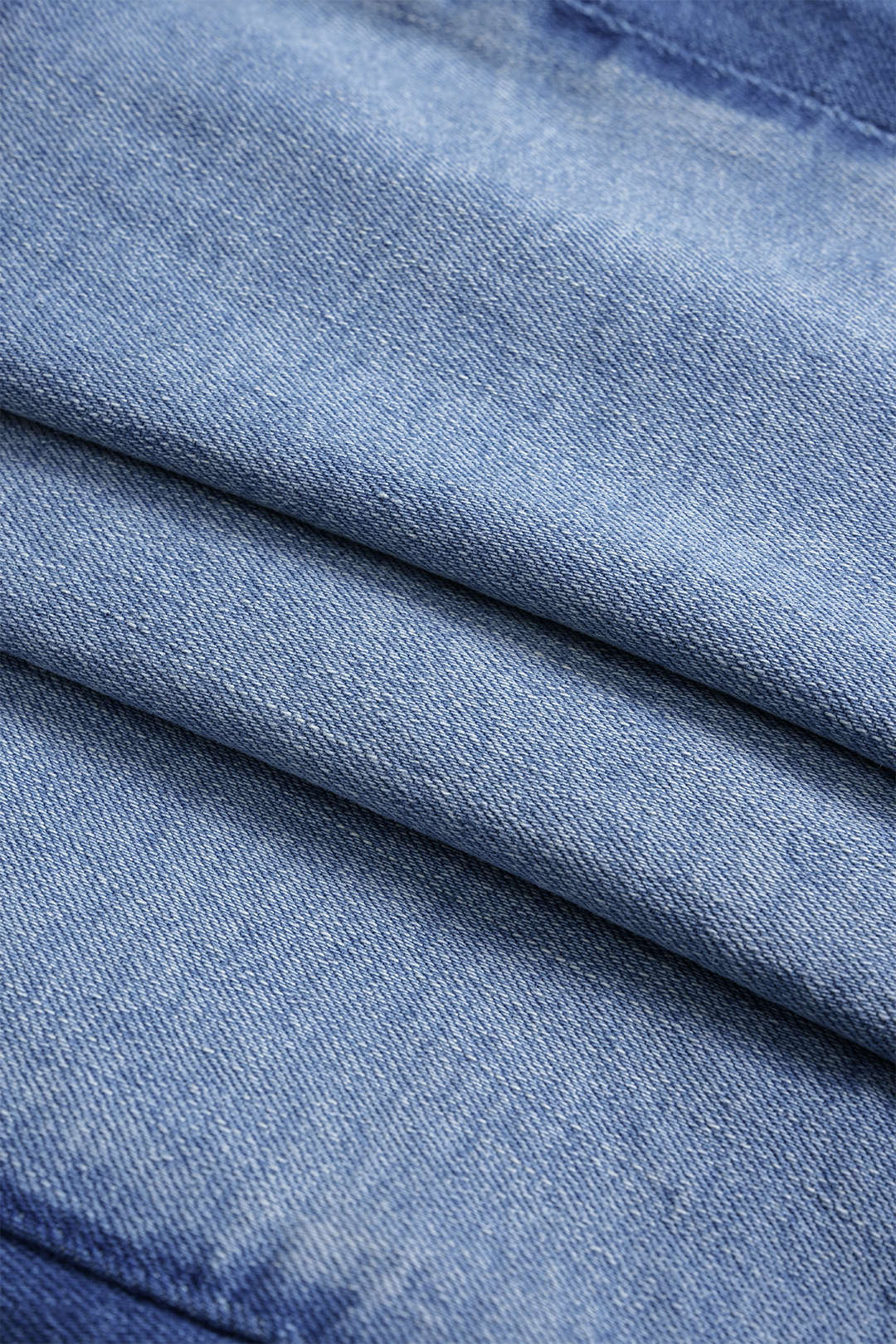 Denim Contrast Zipper Crop Top - Image 4