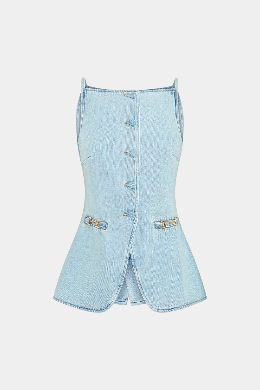 Denim Metallic Backless Cami Top