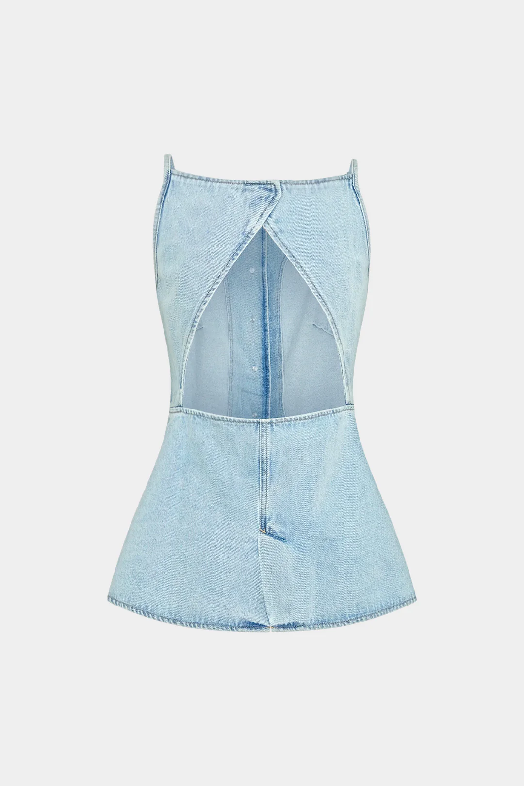 Denim Metallic Backless Cami Top - Image 2