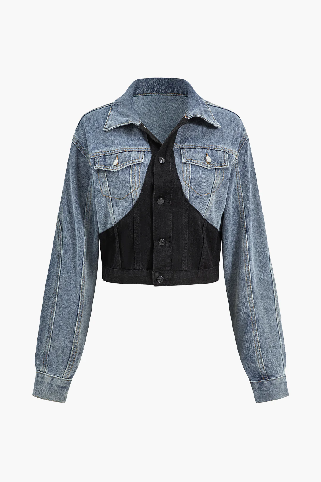 Denim Patchwork Outerwear - Image 2