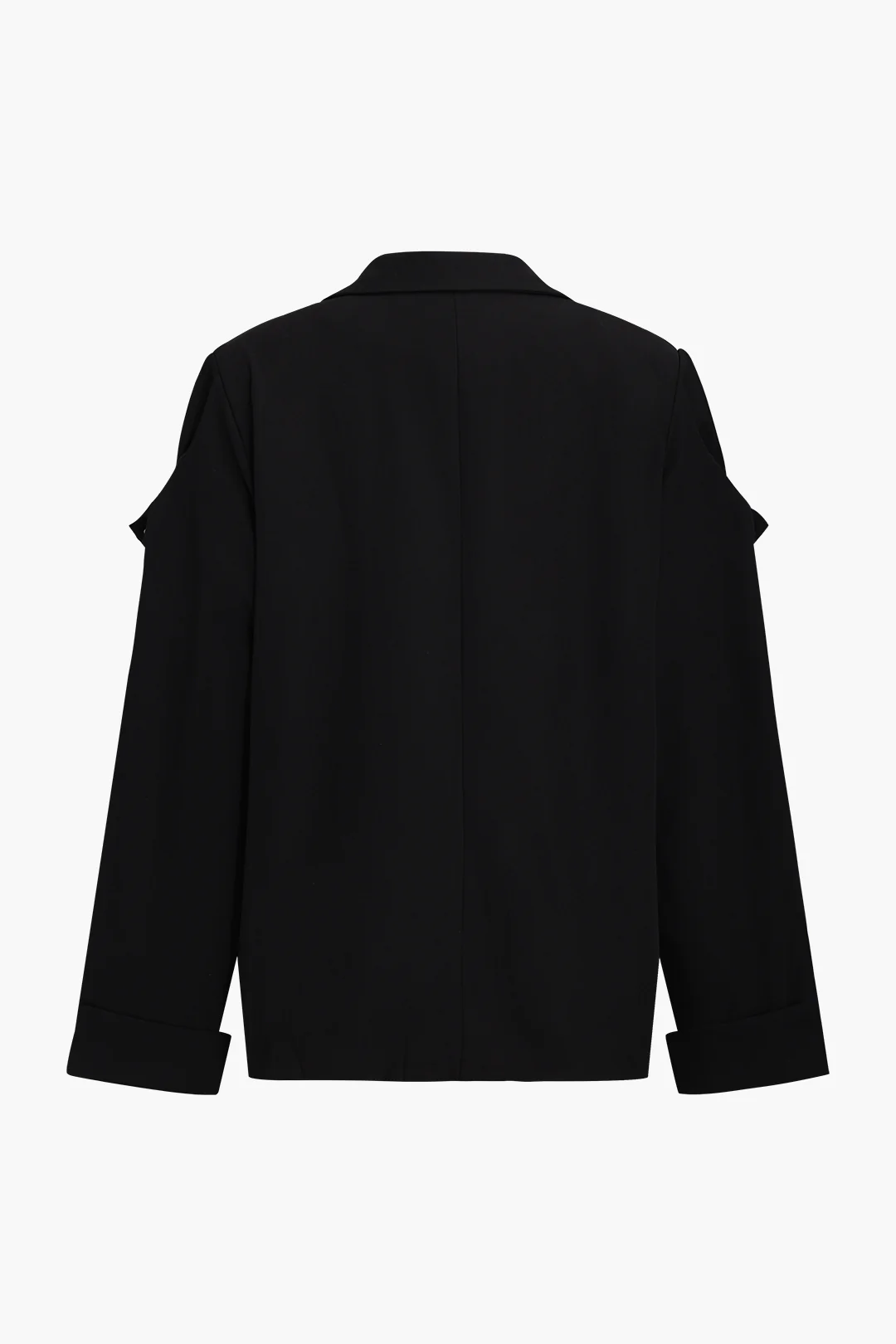 Denim Patchwork Notched Lapel Outerwear - Image 2