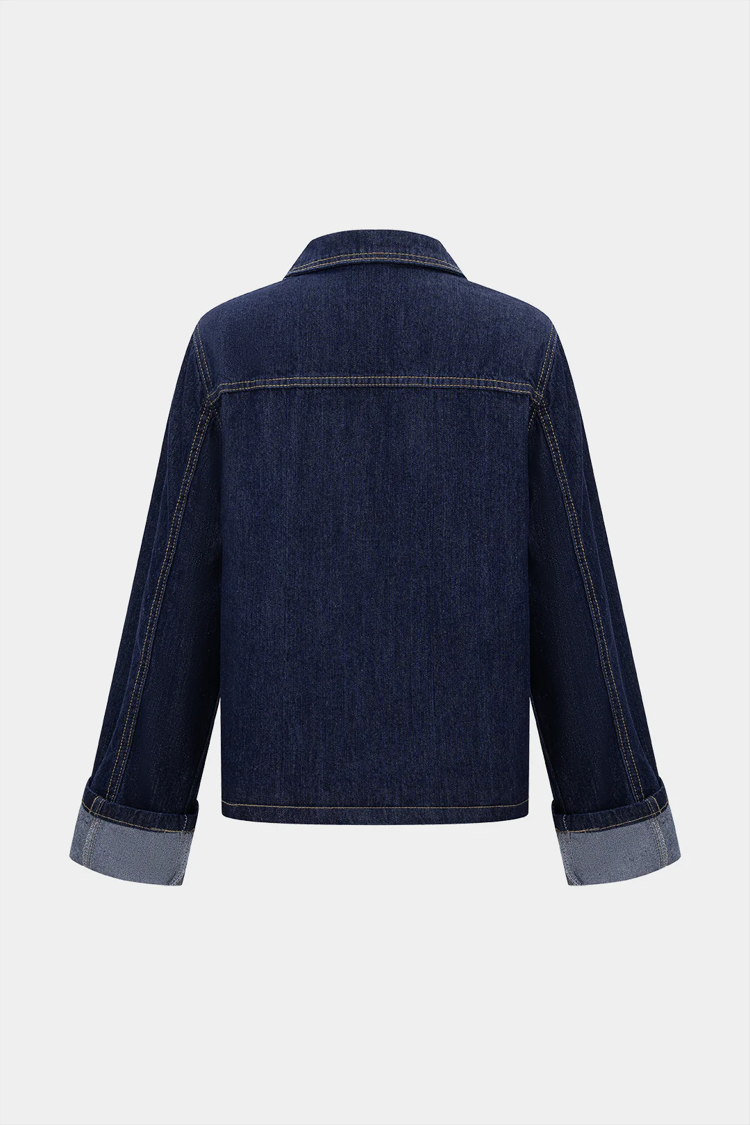 Denim Button Cuffed Long-Sleeve Top - Image 2