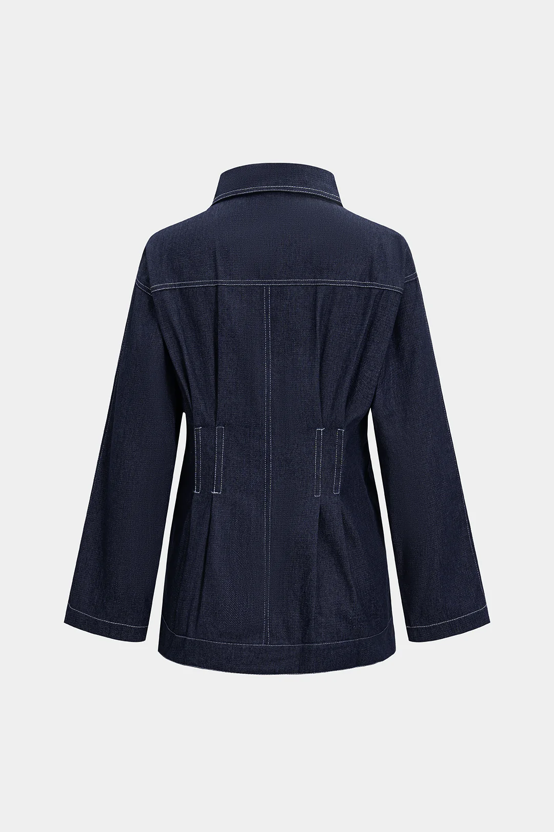 Denim Pleated Outerwear - Image 7