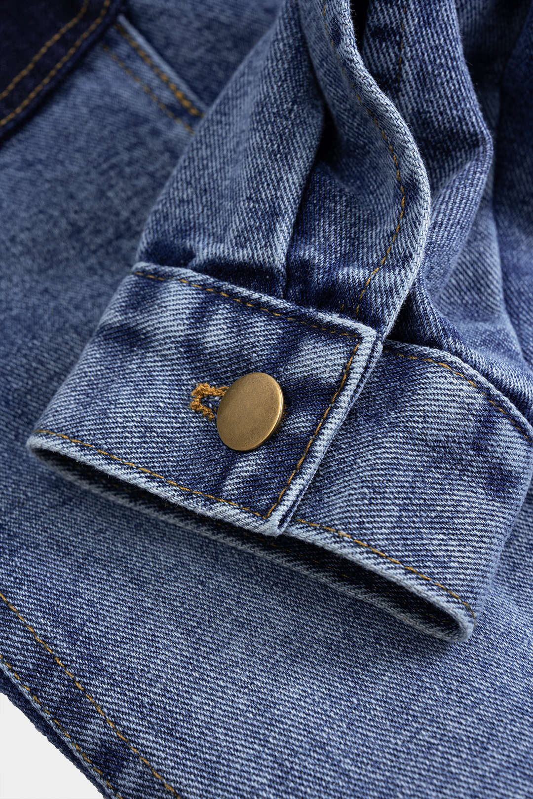 Denim Contrast Button Frayed Jacket - Image 5