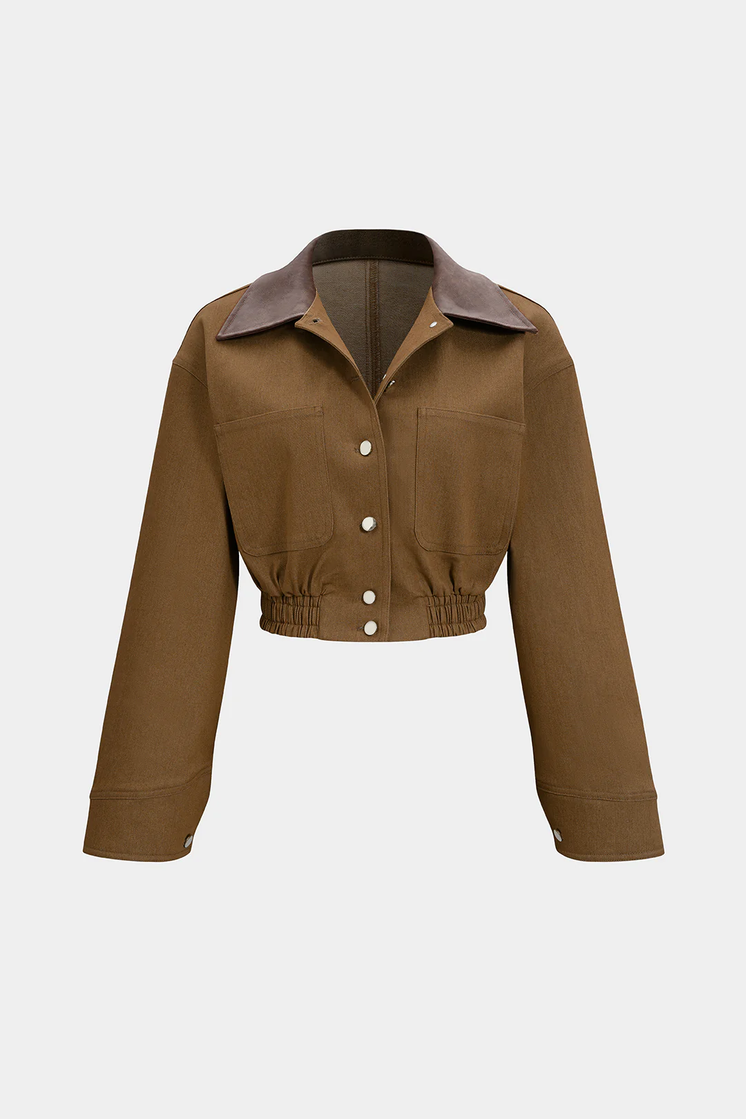 Denim Patchwork Shirred Jacket - Image 2