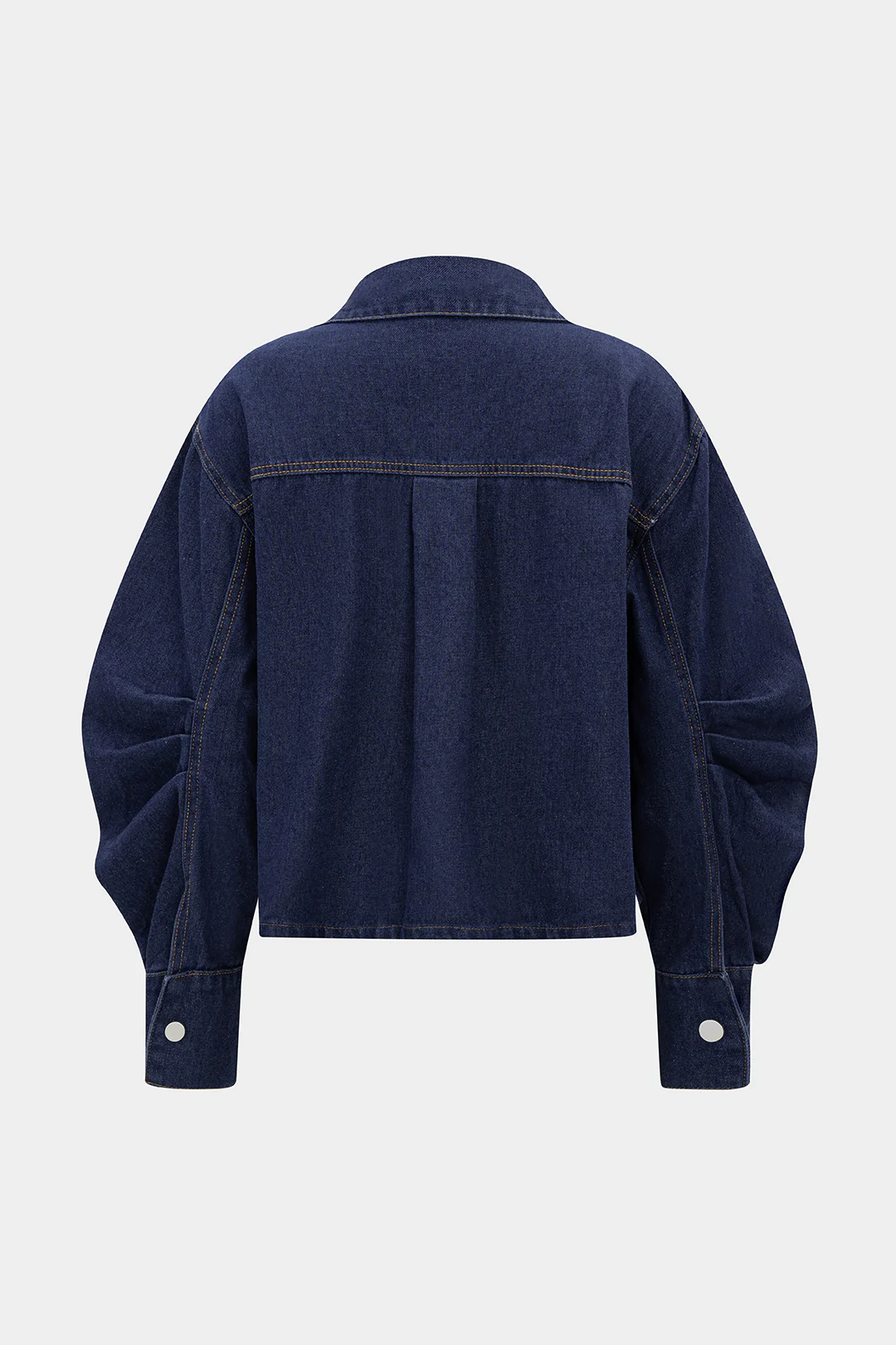 Denim Bow Ruched Outerwear - Image 2