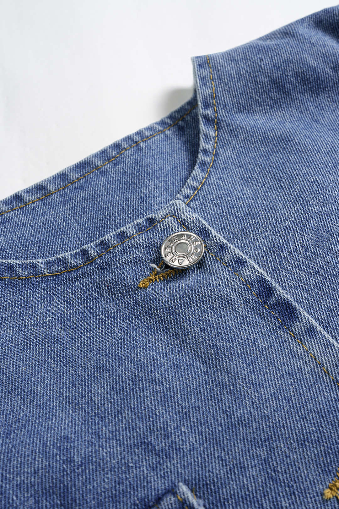 Denim Round Neck Pocket Outerwear - Image 3