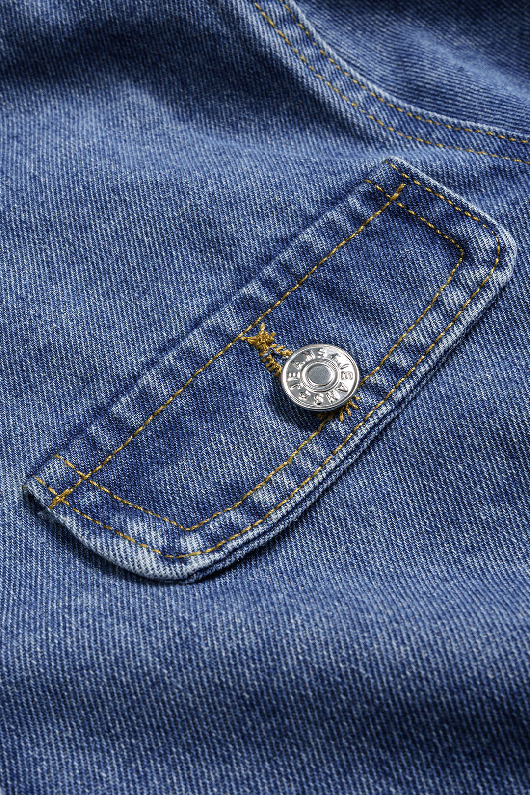 Denim Round Neck Pocket Outerwear - Image 4