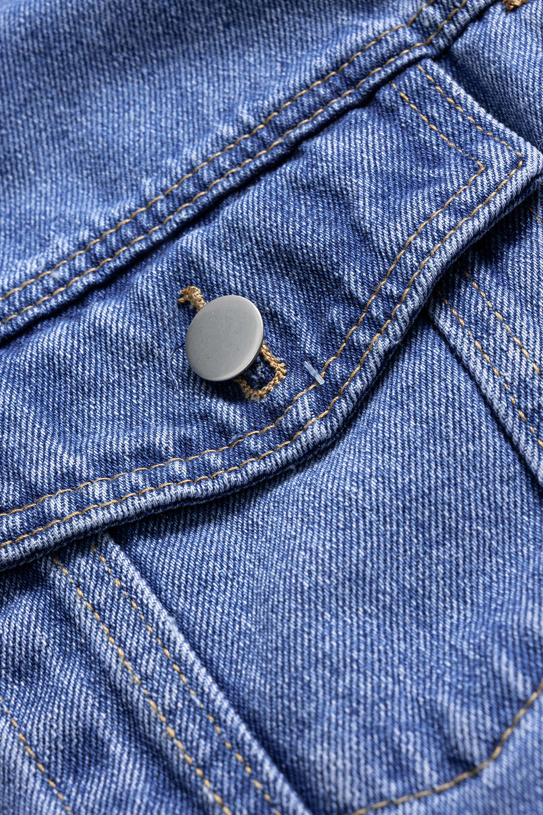 Denim V-Neck Distressed Washed Outerwear - Image 3