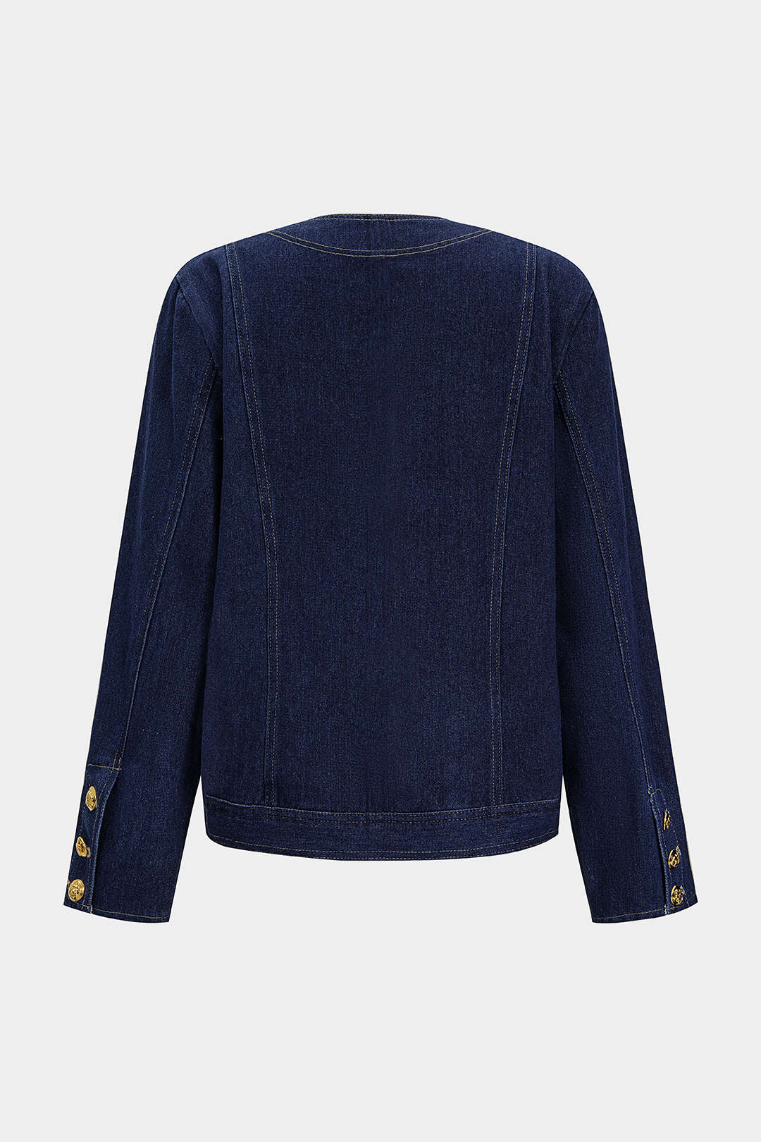 Denim Metallic Button Pocket Outerwear - Image 2