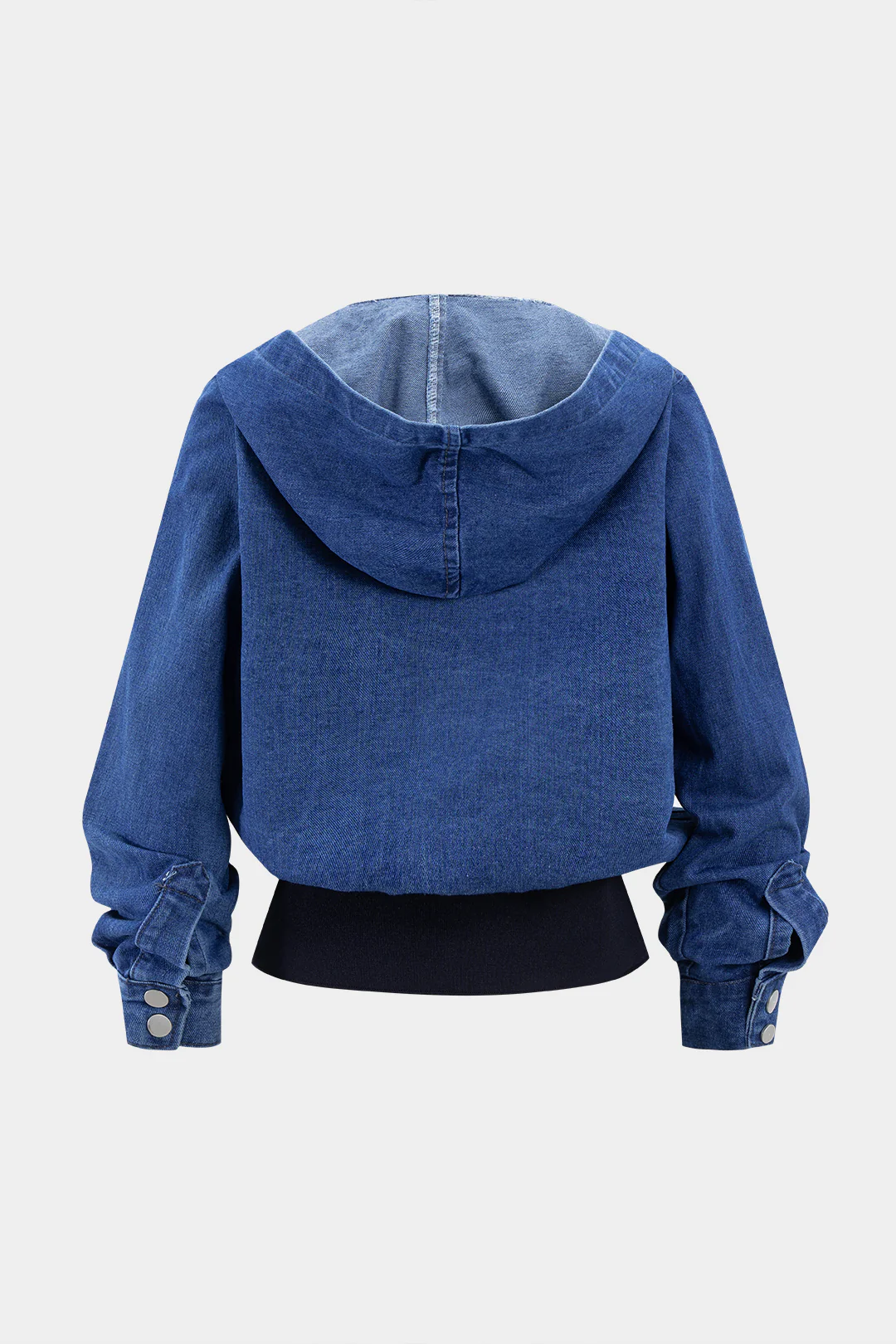 Denim Patchwork Hooded Outerwear - Image 2
