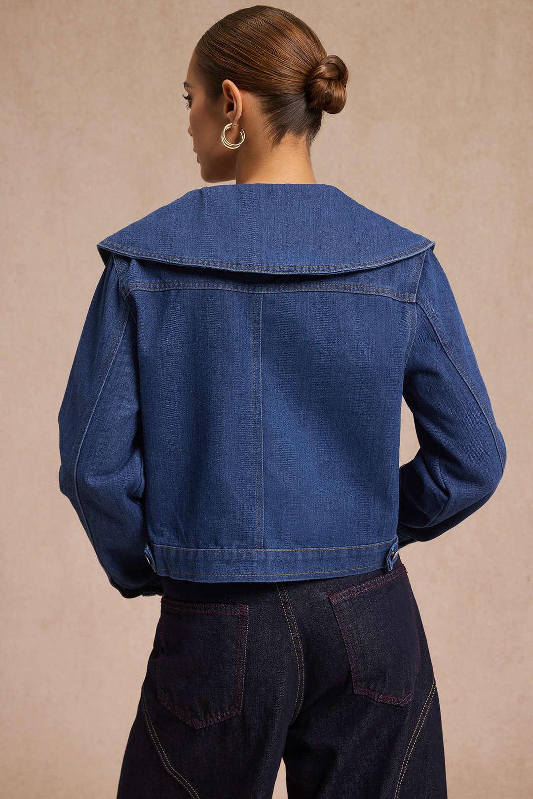 Denim Lapel Outerwear - Image 3