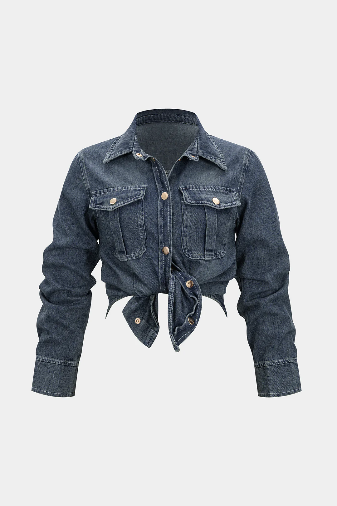 Denim Button Pocket Long Sleeve Shirt