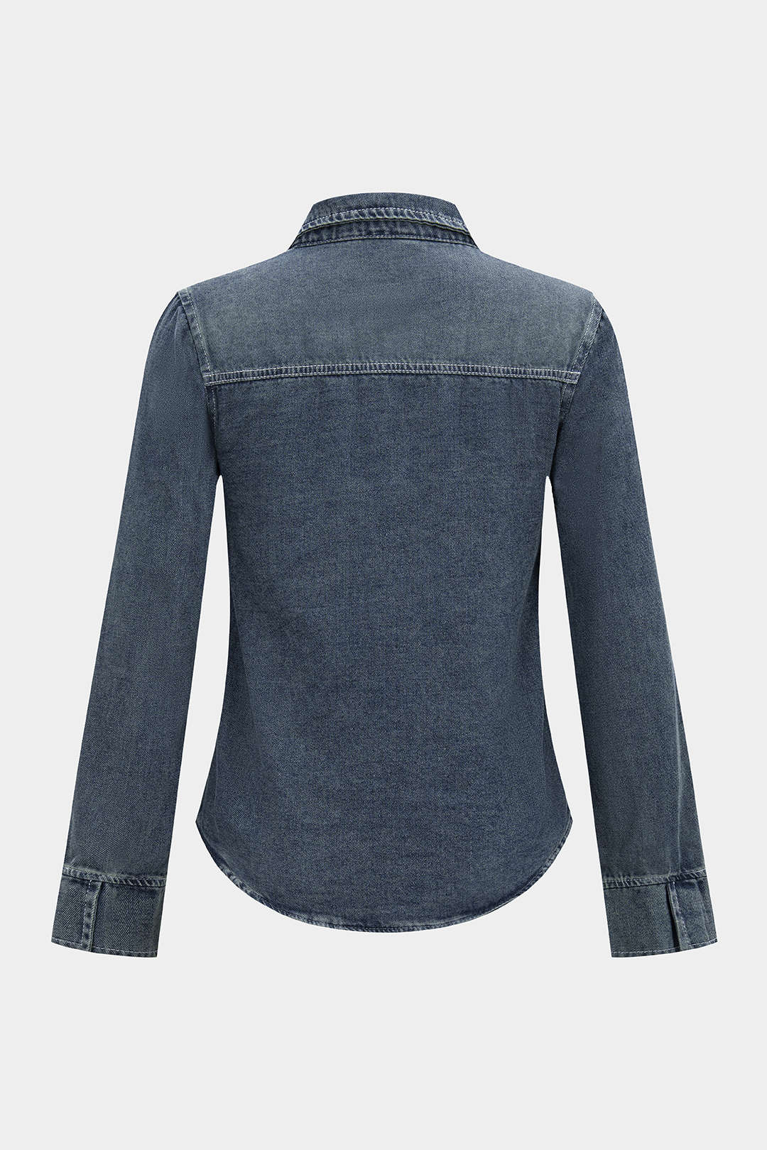 Denim Button Pocket Long Sleeve Shirt - Image 3