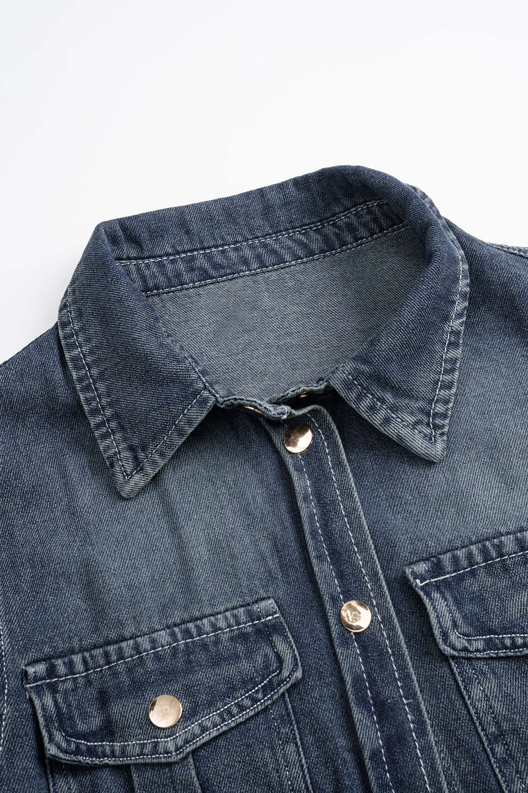 Denim Button Pocket Long Sleeve Shirt - Image 4