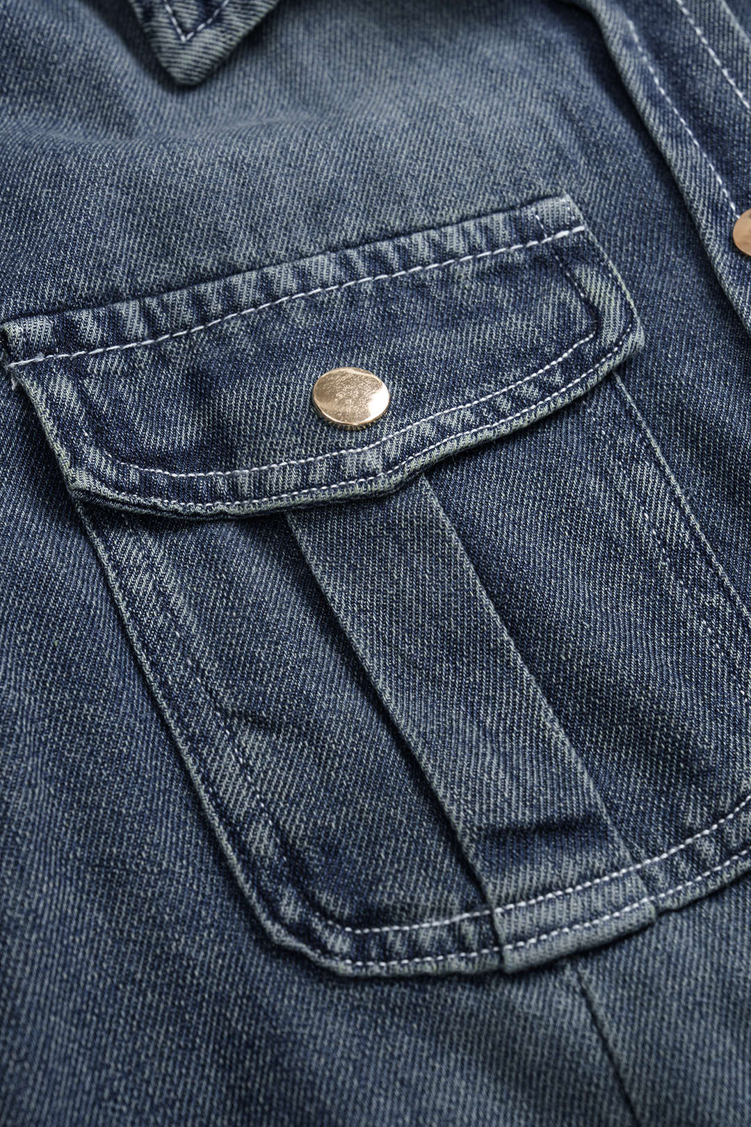 Denim Button Pocket Long Sleeve Shirt - Image 5