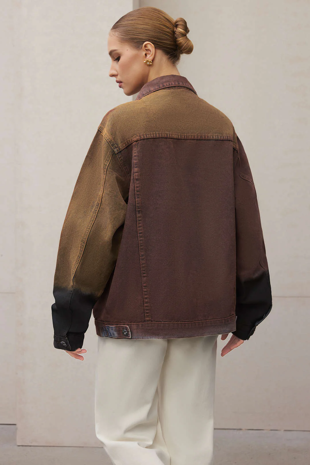 Denim Tie Dye Print Button Pocket Outerwear - Image 2