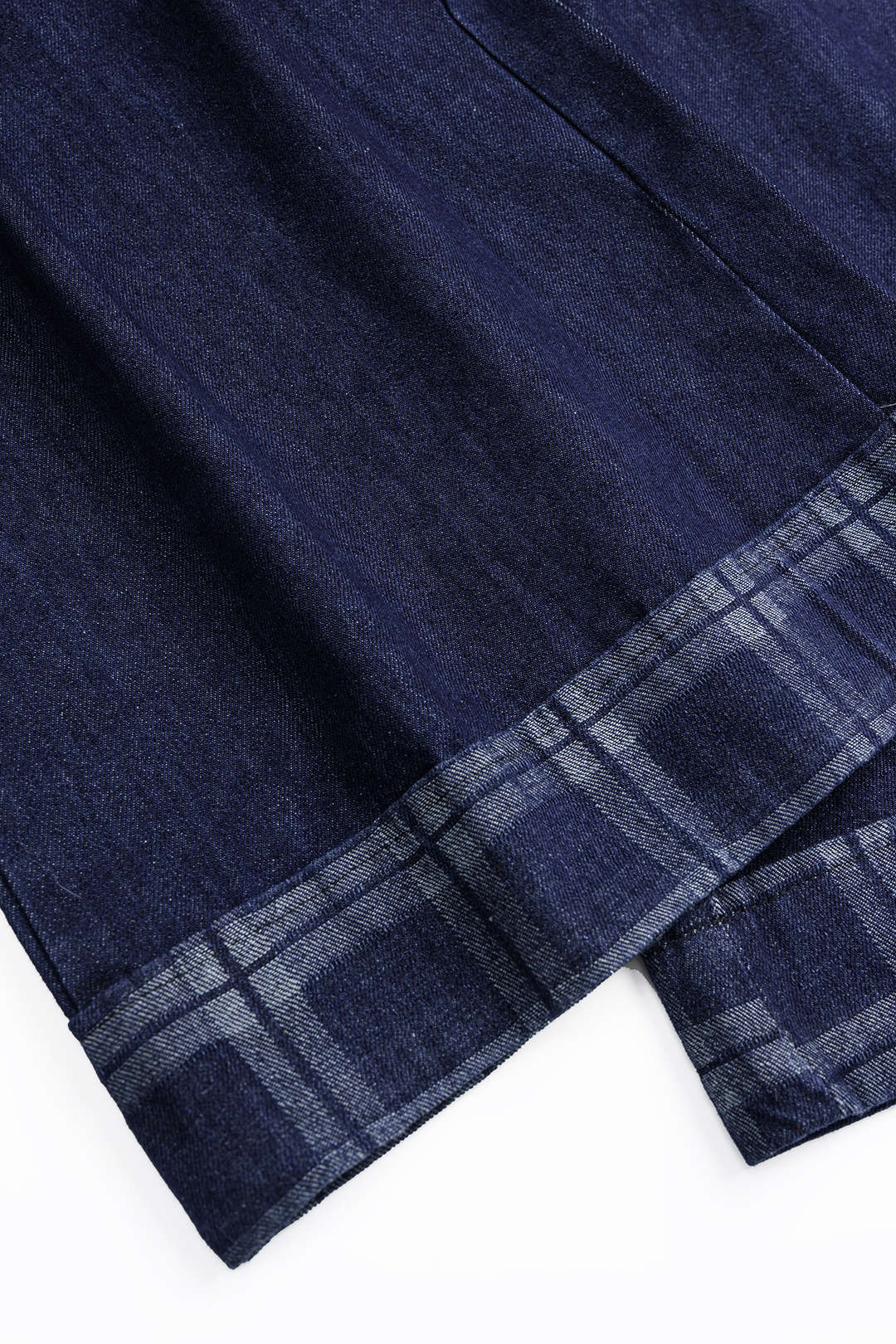 Denim Plaid Print Straight Leg Jeans - Image 4