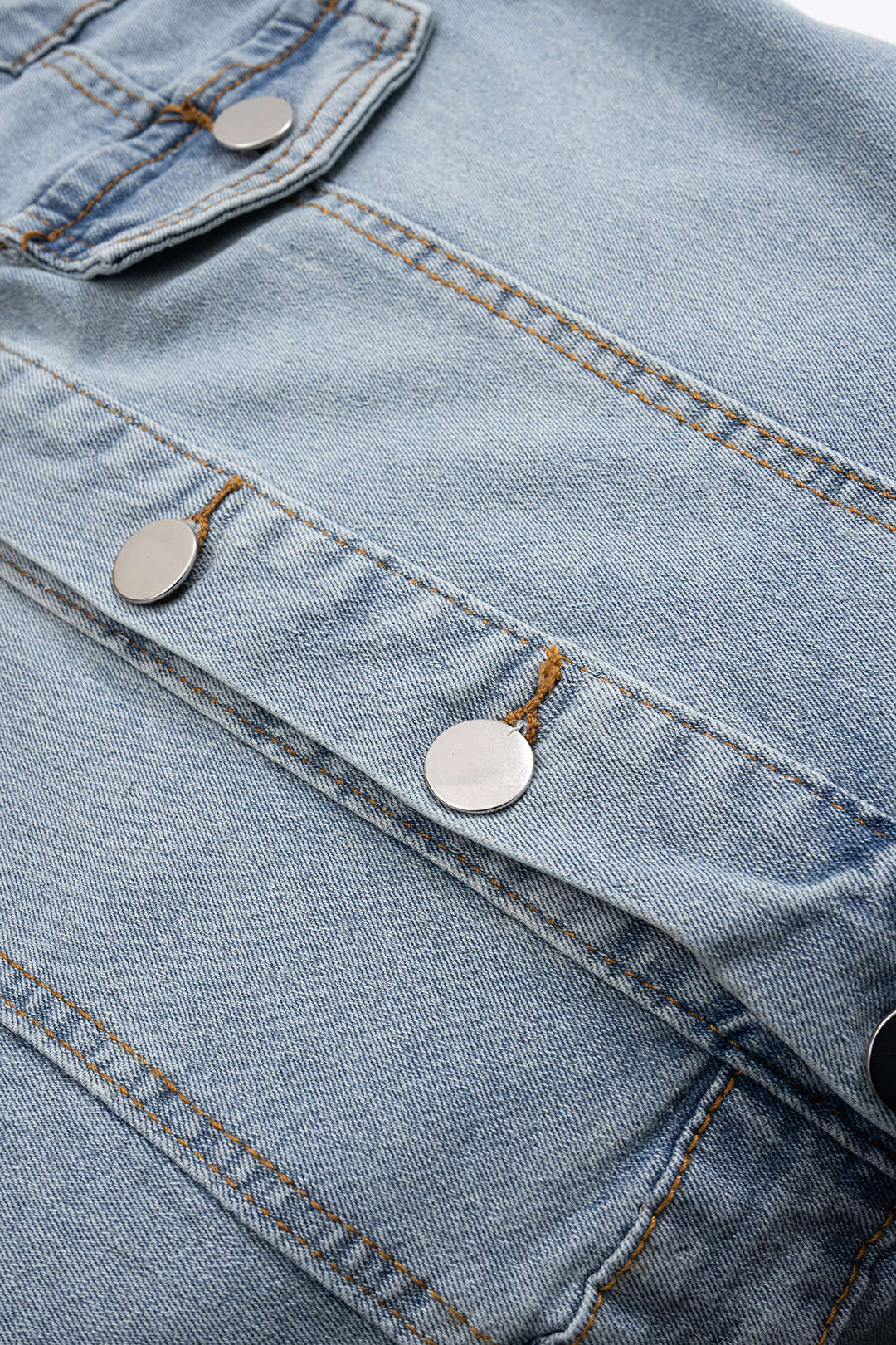 Strapless Button Denim Romper - Image 3