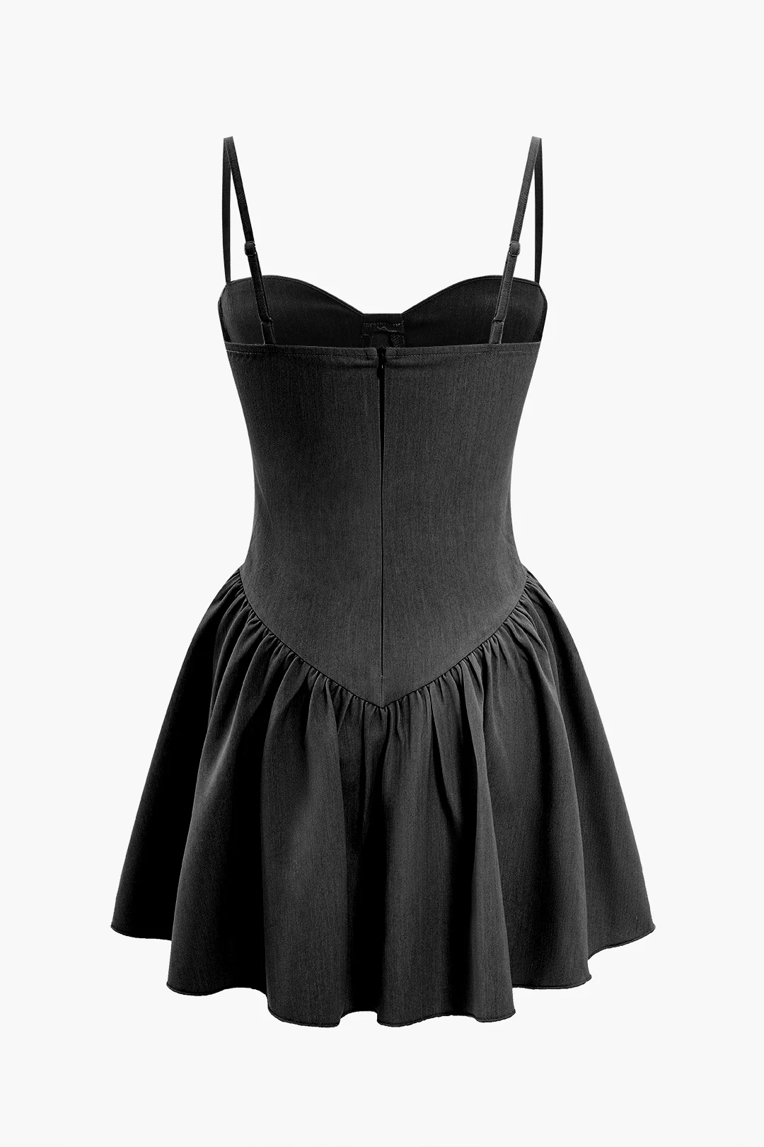 Ruched Bustier Denim Cami Dress - Image 7