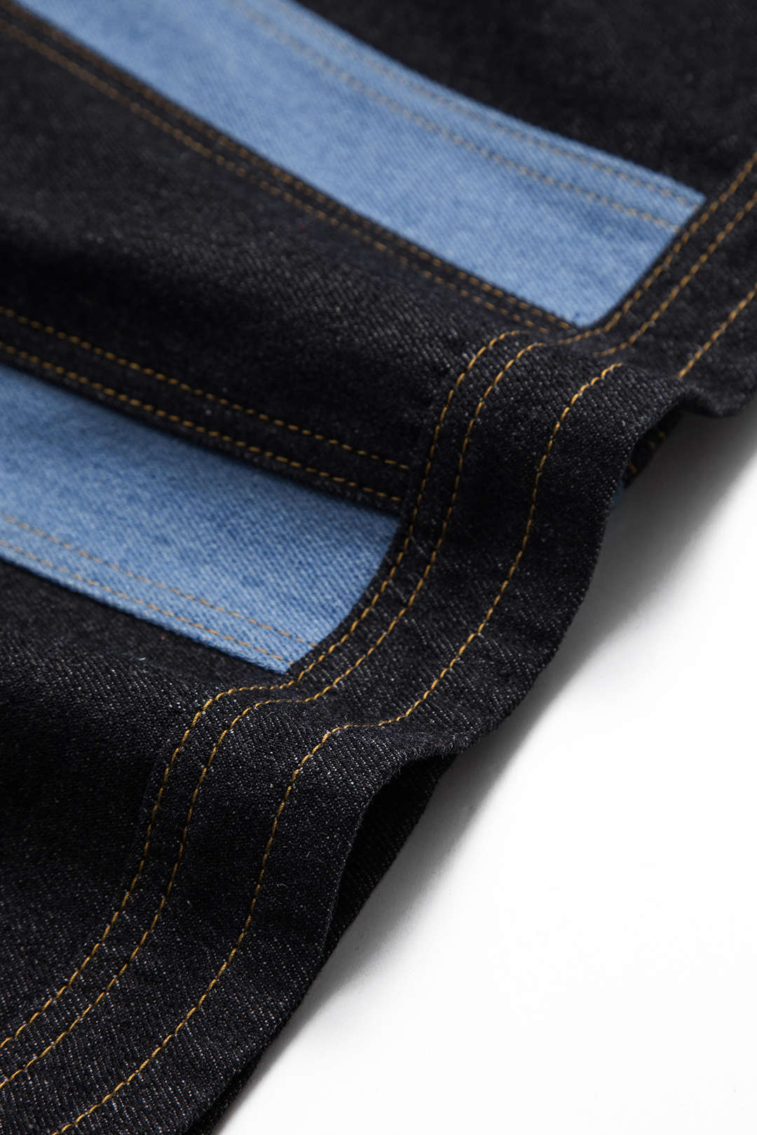 Contrast Denim Patchwork Zipper Bustier Dress - Image 6