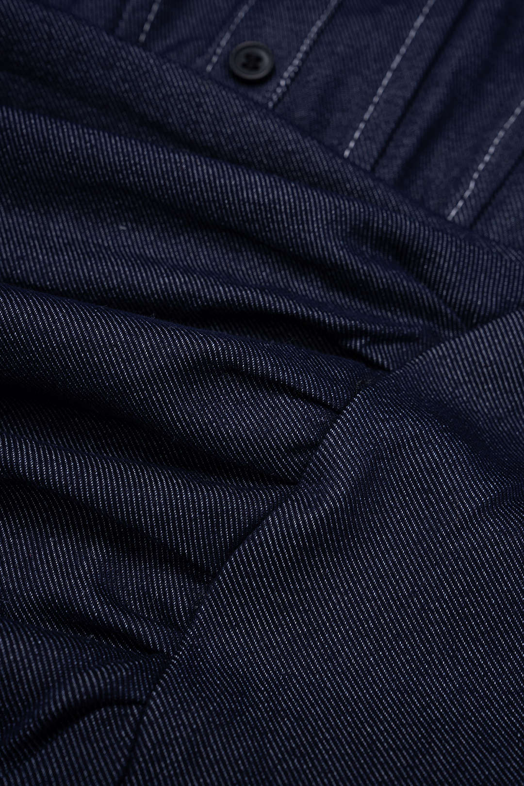Denim Ruched Asymmetrical Long Sleeve Dress - Image 5