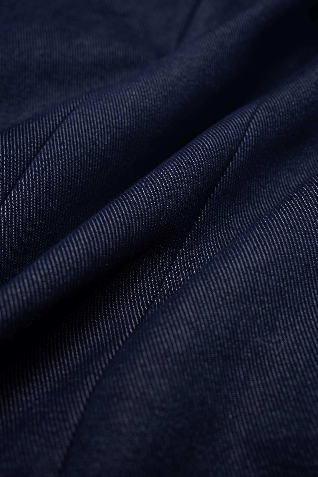 Denim Ruched Asymmetrical Long Sleeve Dress - Image 6