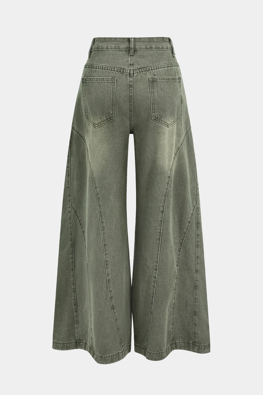 Denim Washed Wide Leg Jeans - Image 2
