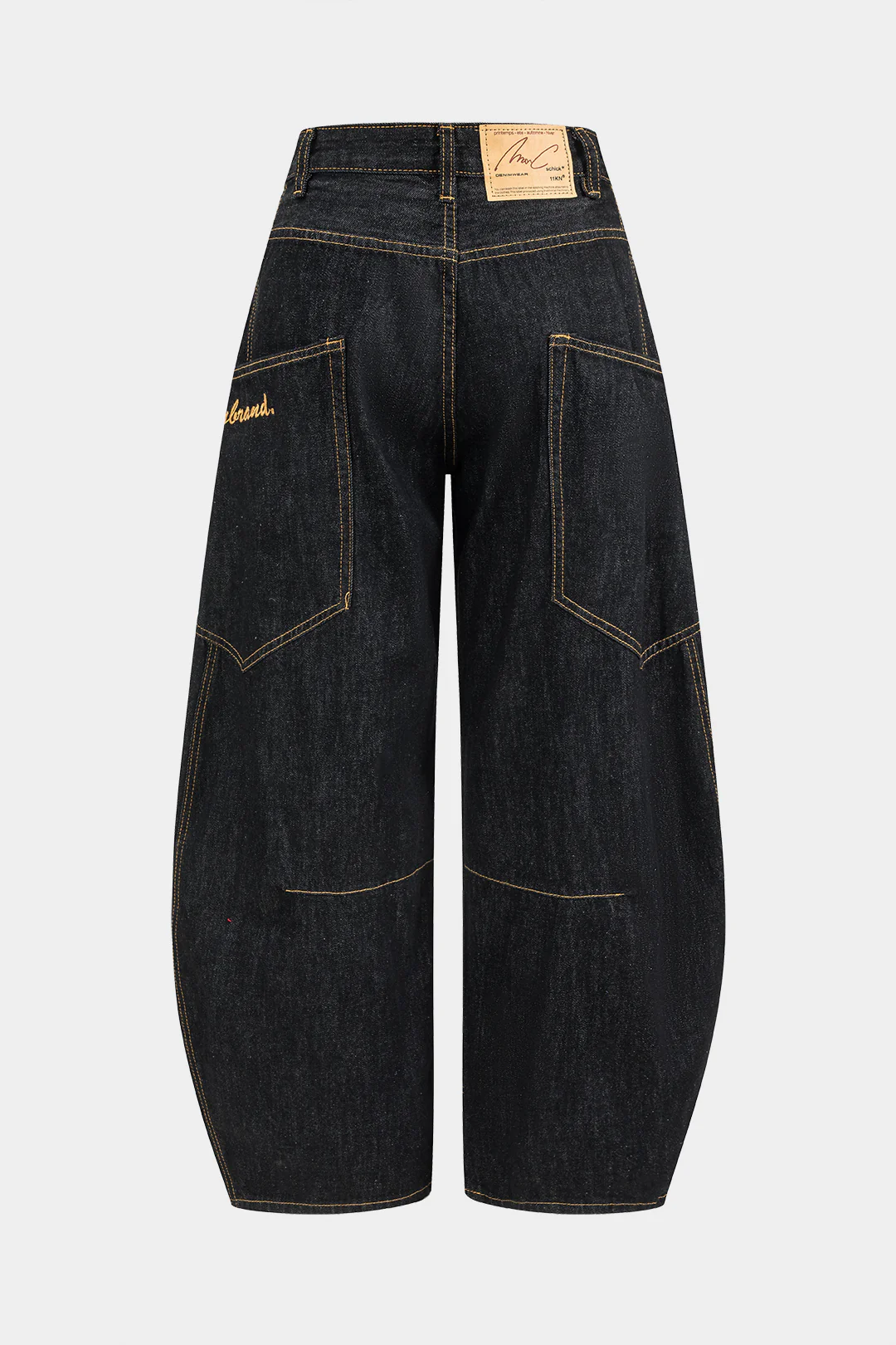 Denim Washed Wide Leg Barrel Jeans - Image 2