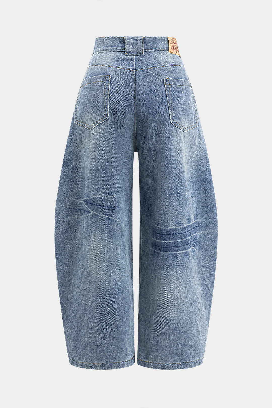 Denim Wide Leg Barrel Jeans - Image 8