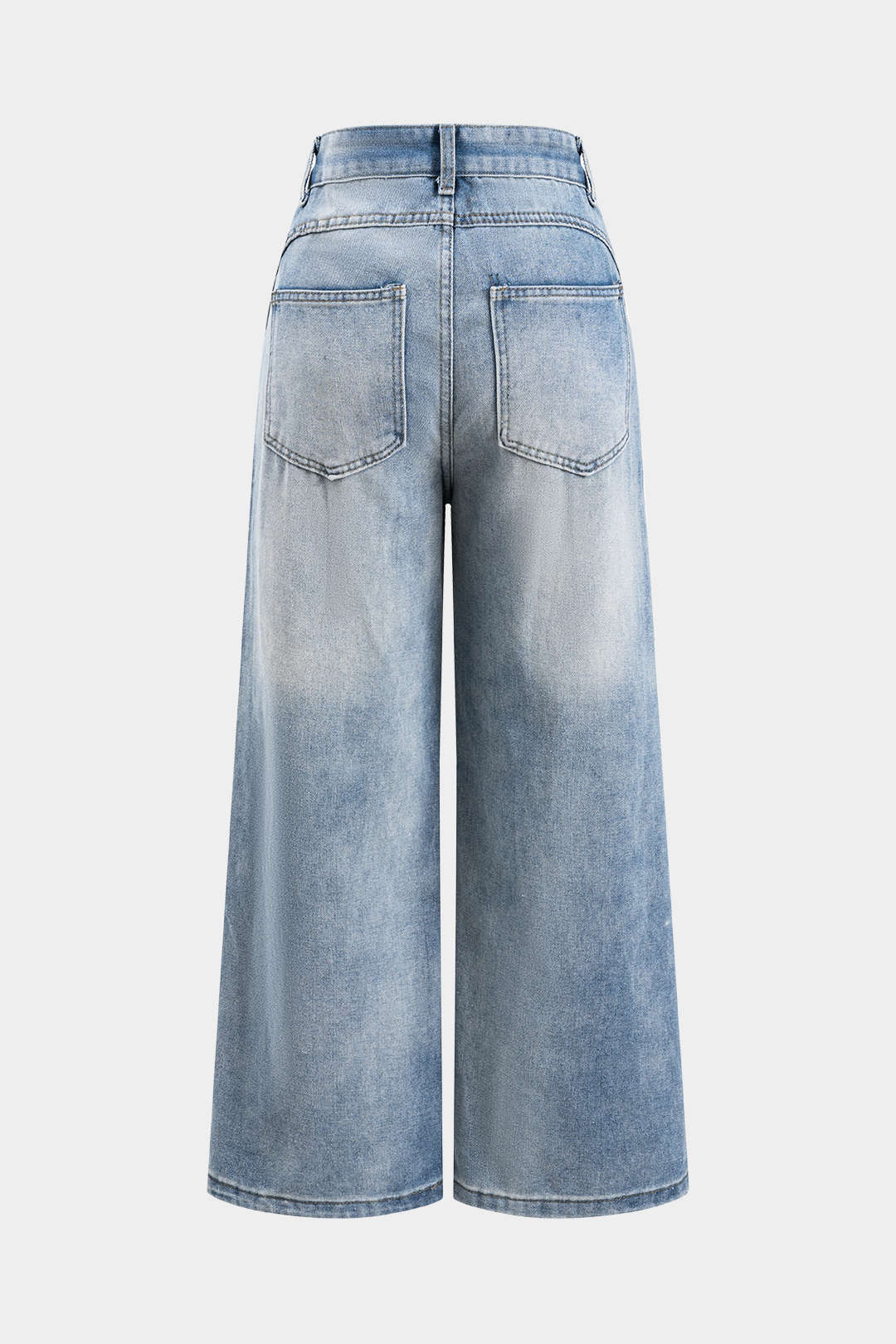 Denim Patchwork Straight Leg Jeans - Image 2