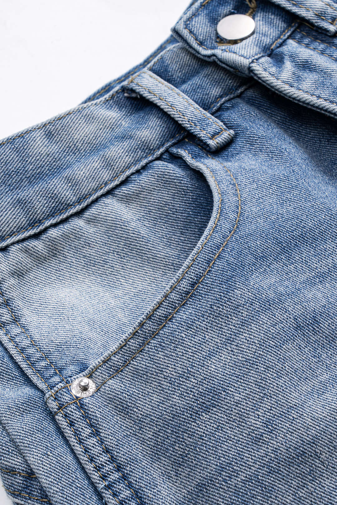 Denim Patchwork Straight Leg Jeans - Image 3