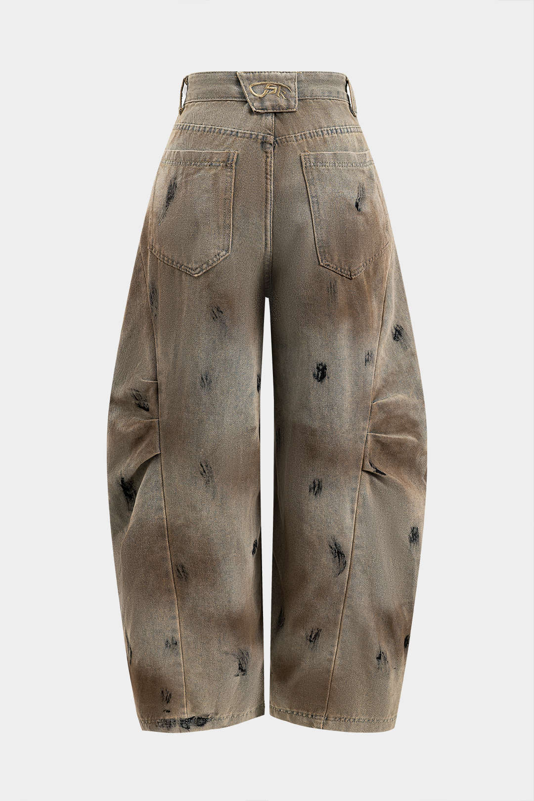 Dirty Denim Wide Leg Barrel Jeans - Image 2