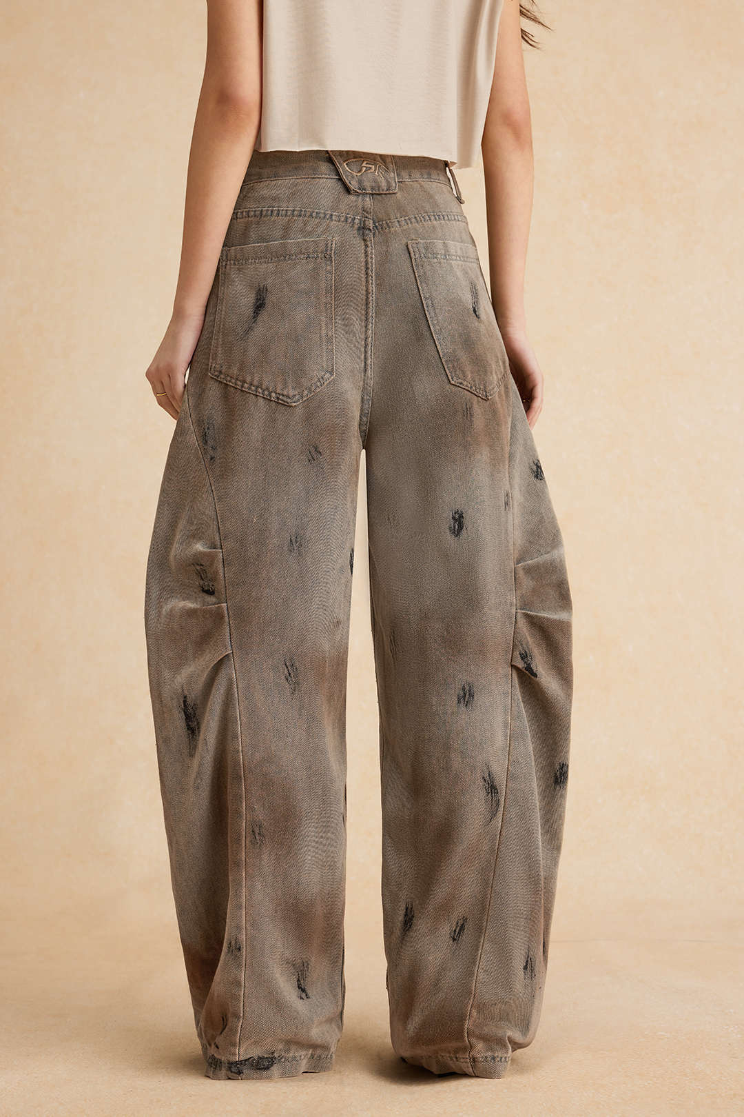Dirty Denim Wide Leg Barrel Jeans - Image 7