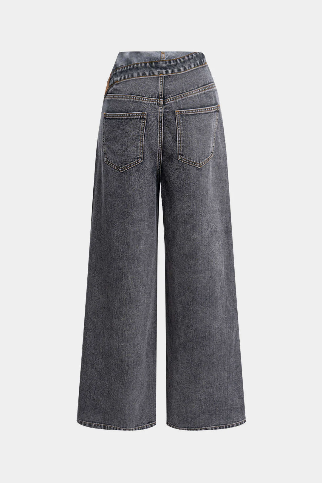 Denim Asymmetrical High Waist Jeans - Image 10