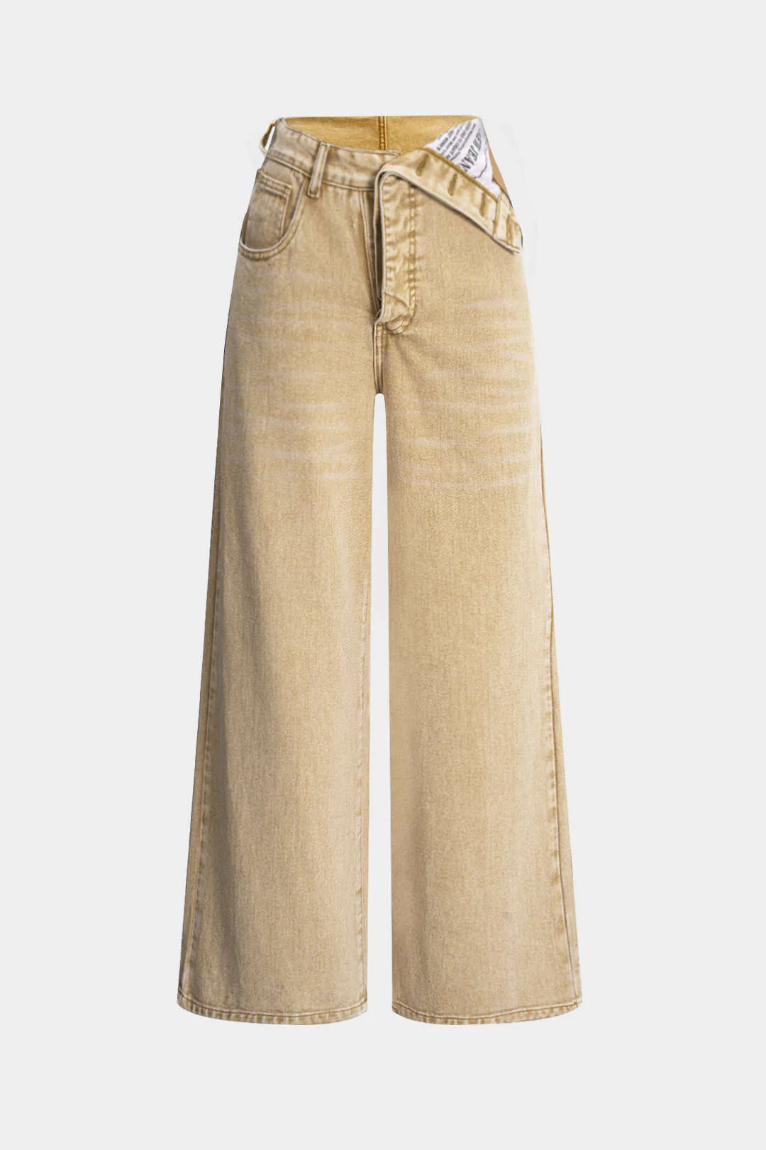 Denim Asymmetrical High Waist Jeans - Image 11