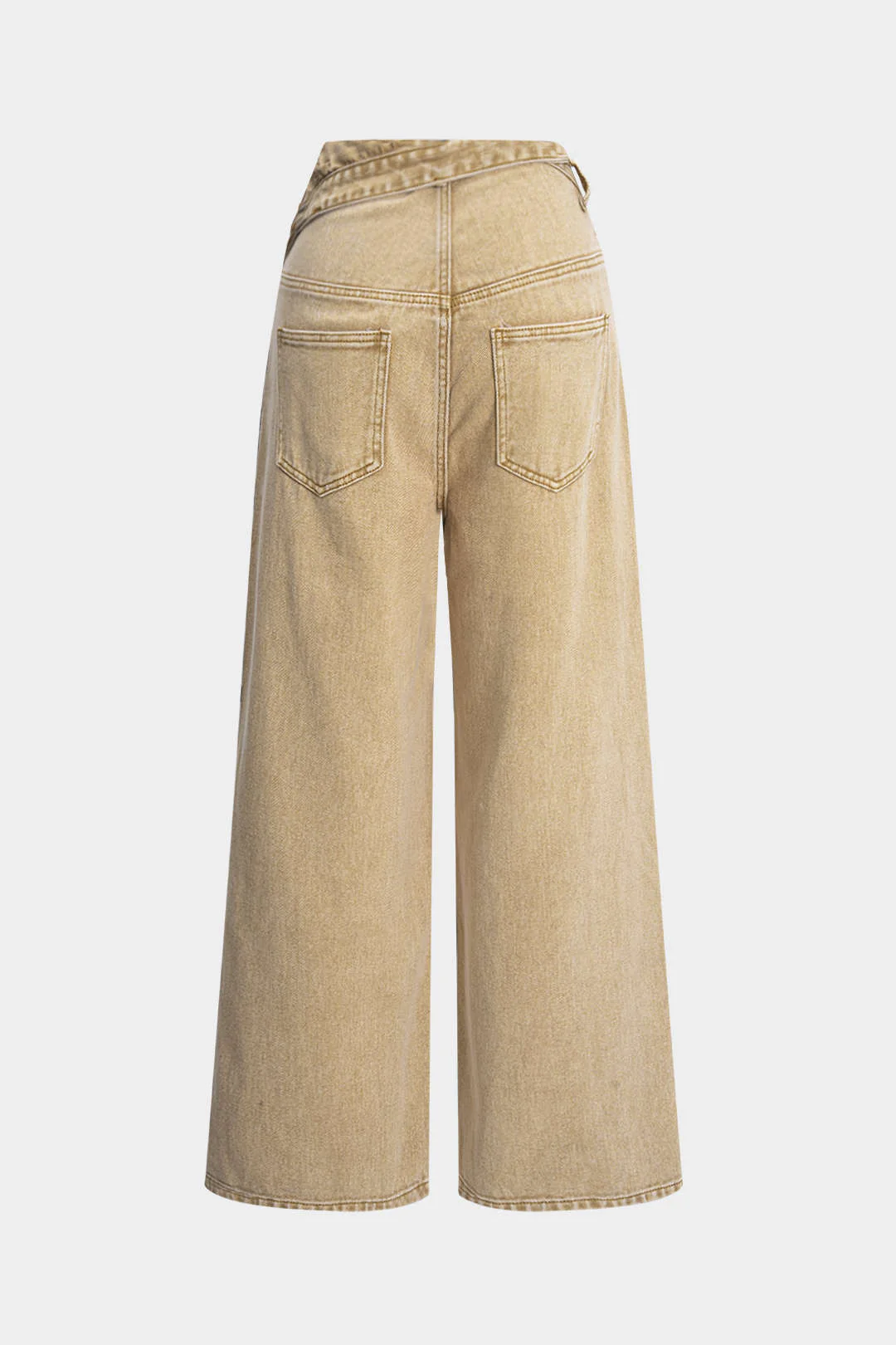 Denim Asymmetrical High Waist Jeans - Image 12