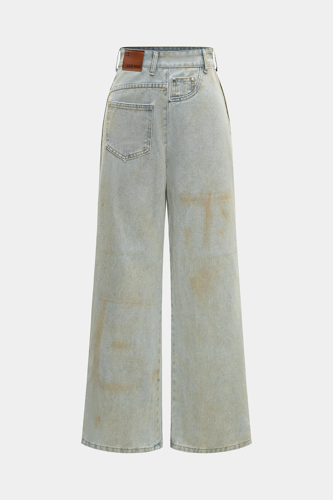 Denim Patchwork Washed Jeans