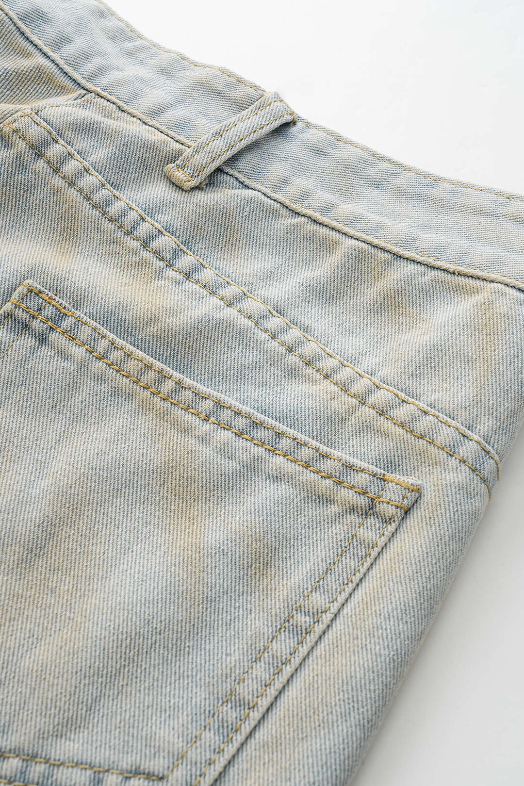 Denim Patchwork Washed Jeans - Image 4