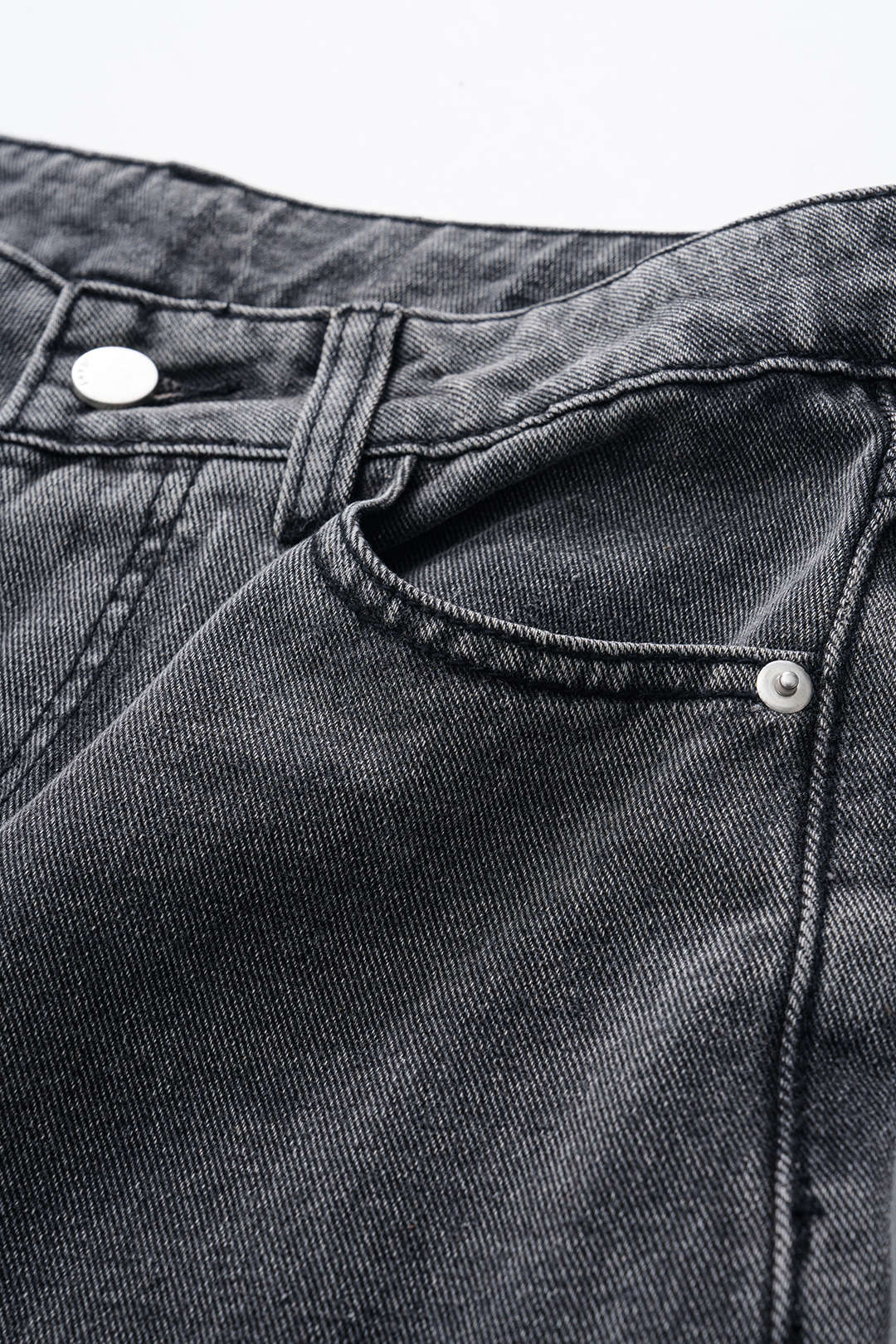 Denim Washed Lace-Up Wide Leg Jeans - Image 4