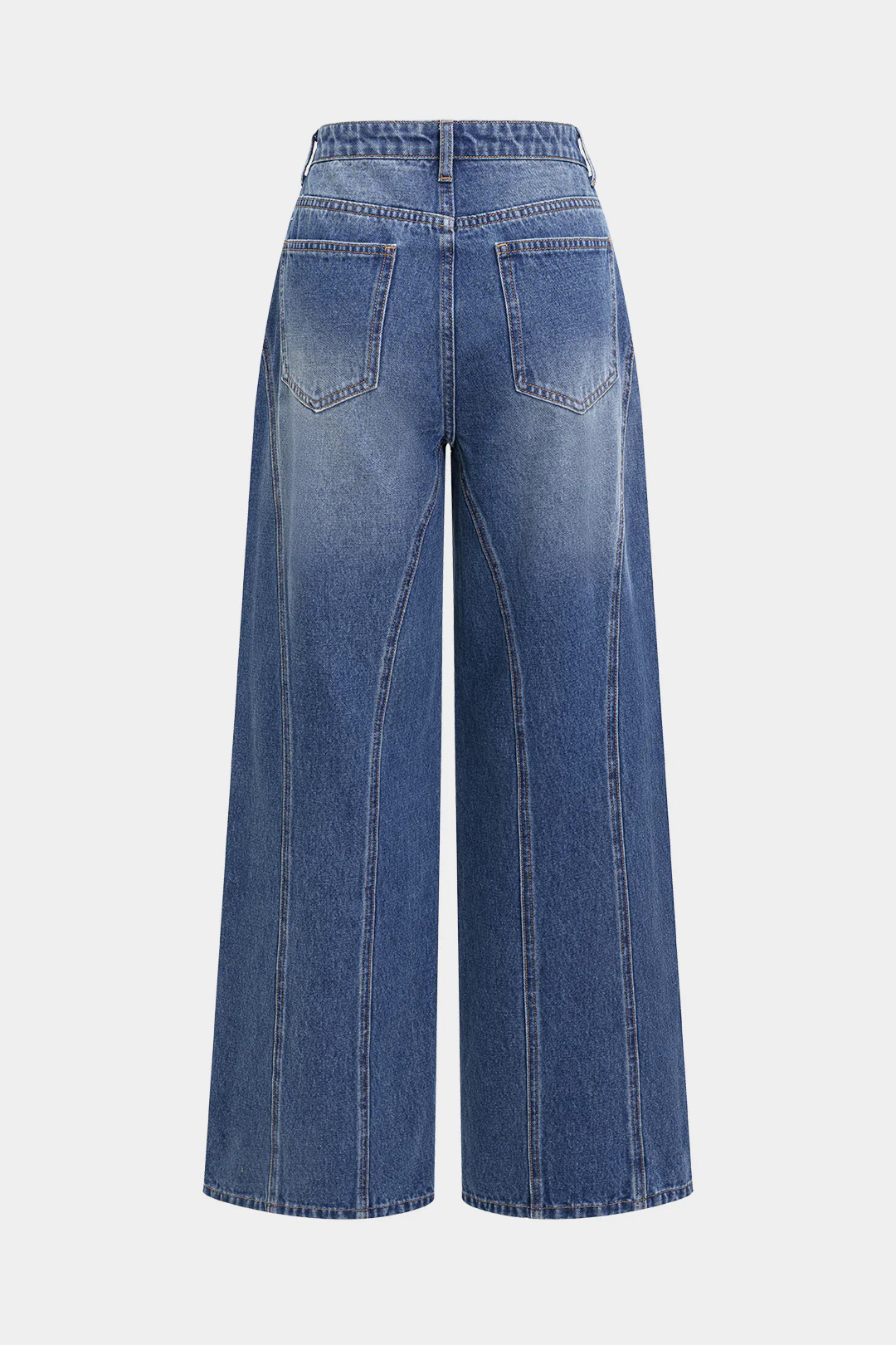 Denim Patchwork High Waist Jeans - Image 2