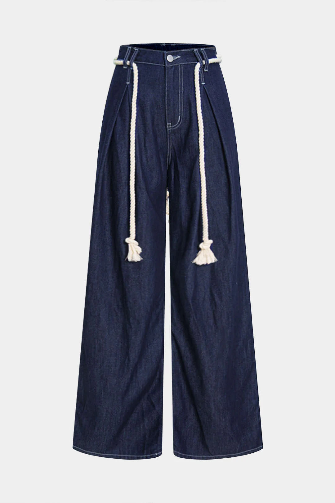 Denim Tie Front Ruched Jeans - Image 2