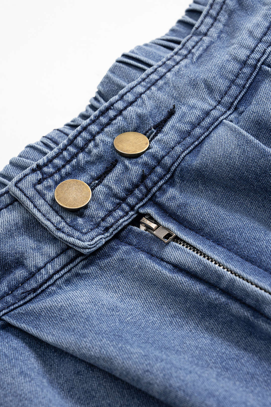 Denim High Waist Zipper Barrel Balloon Jeans - Image 4