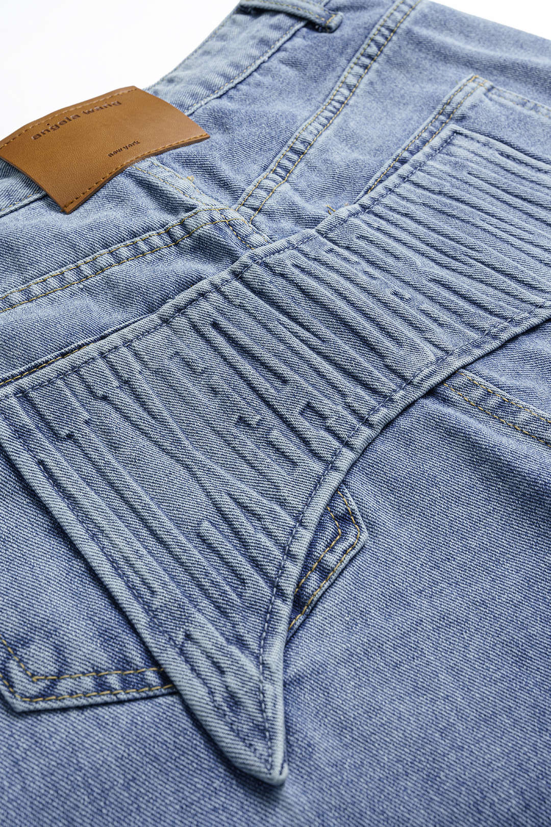 Denim Pocket Zipper Barrel Jeans - Image 4