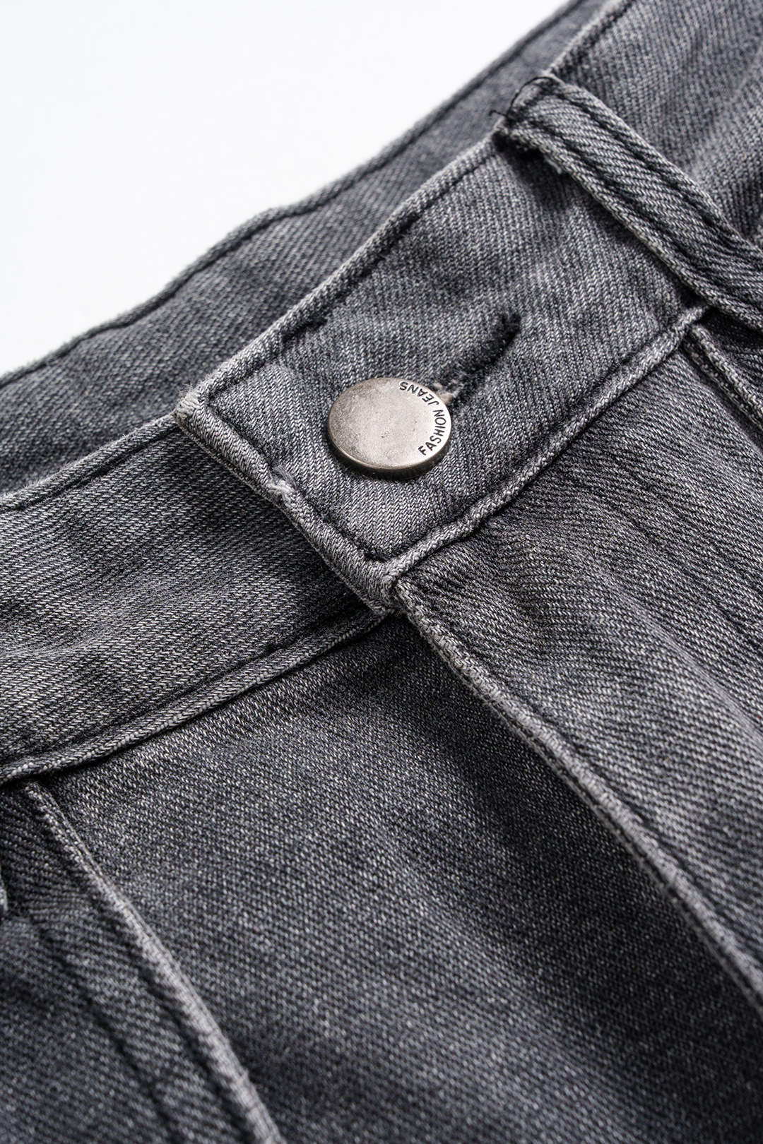 Denim Strappy Frayed Barrel Jeans - Image 3