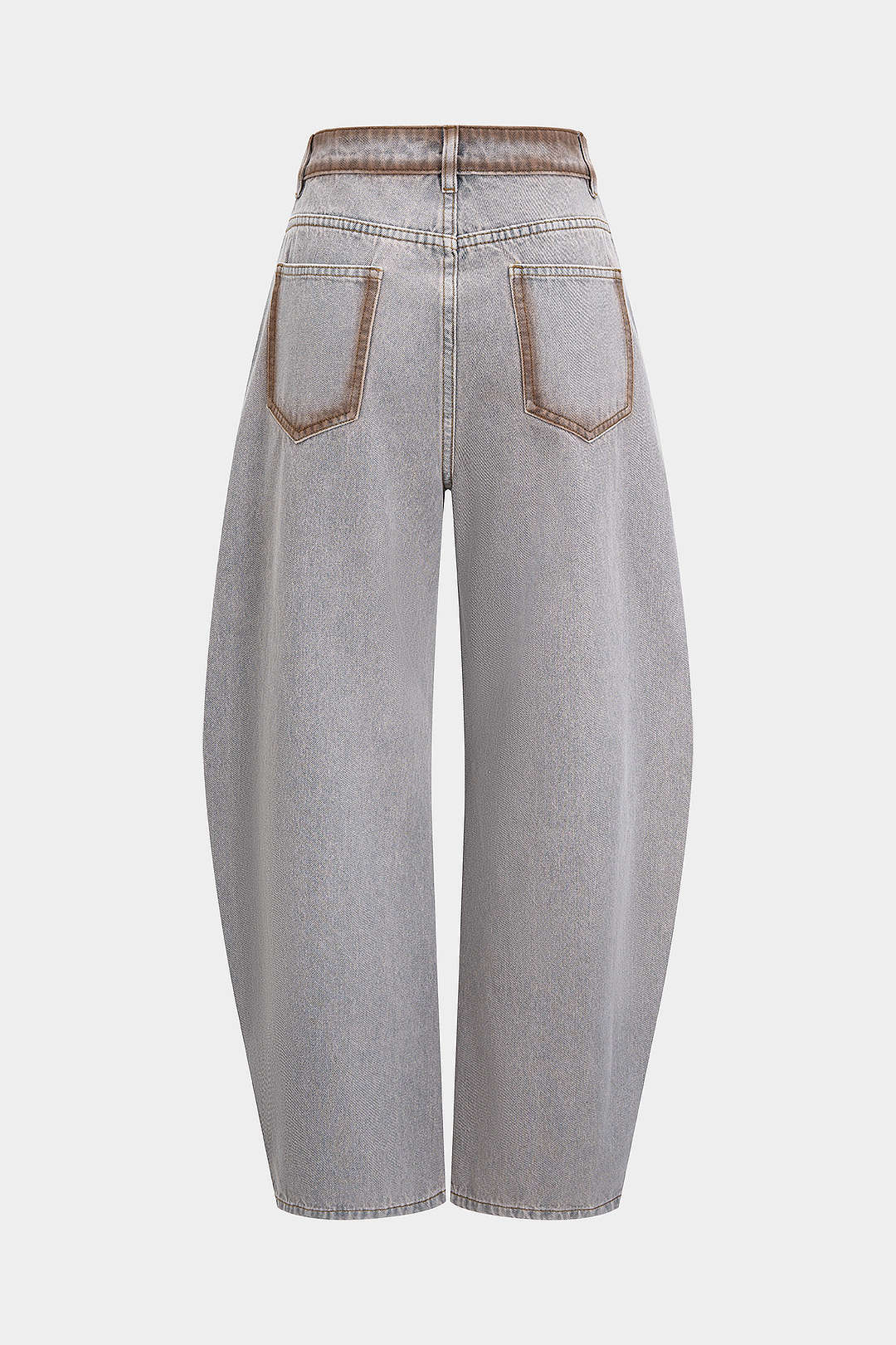 Denim Stitching Washed Pocket Jeans - Image 2
