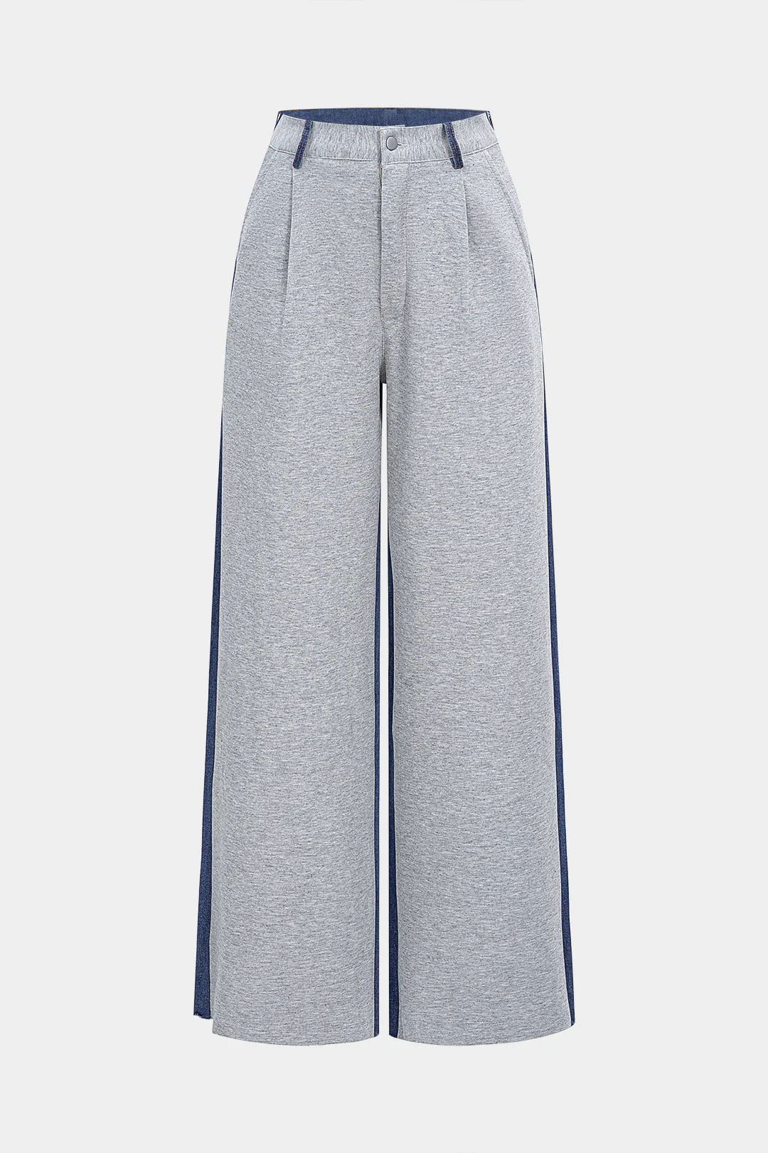 Denim High Waist Patchwork Wide Leg Jeans